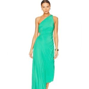 $648 Green ALC Delfina Dress